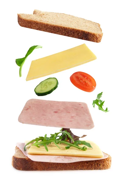 Sandwich au jambon et fromage — Photo