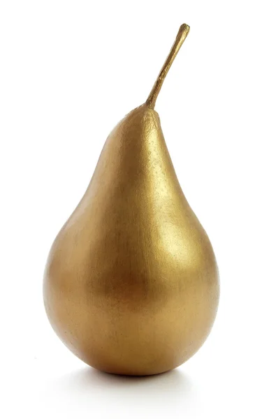 Guld päron stående över en vit — Stockfoto