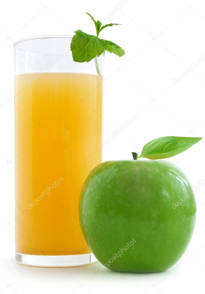 Glass of apple juice