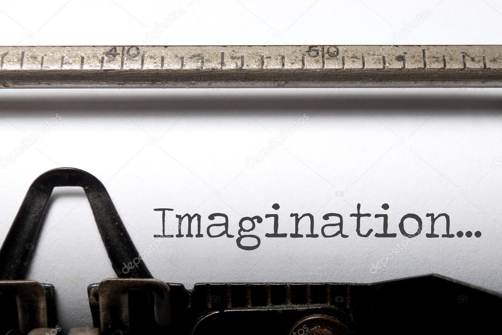 Imagination printed on an old typewriter