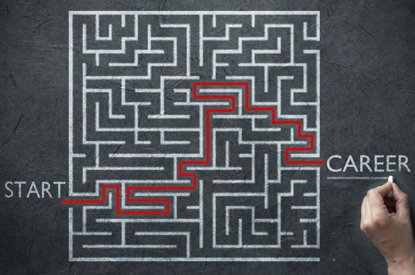 Karriär framsteg labyrint lösning — Stockfoto