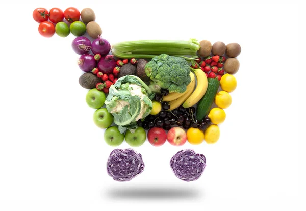 Shopping cart groceries — Stock Photo, Image