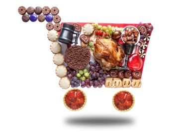 Şükran günü Noel alışveriş sepeti
