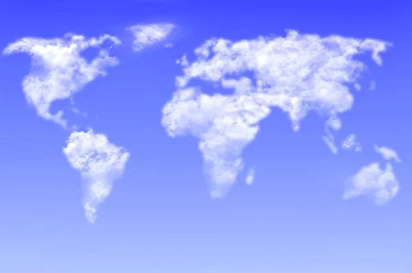 World map clouds — Stock Photo, Image