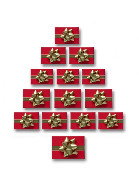 Christmas presents tree shape — Stock Photo, Image