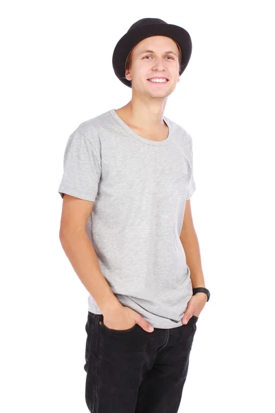 Young guy in hat — Stock Photo, Image