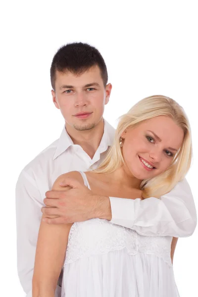 Jovem casal apaixonado sorrindo — Fotografia de Stock