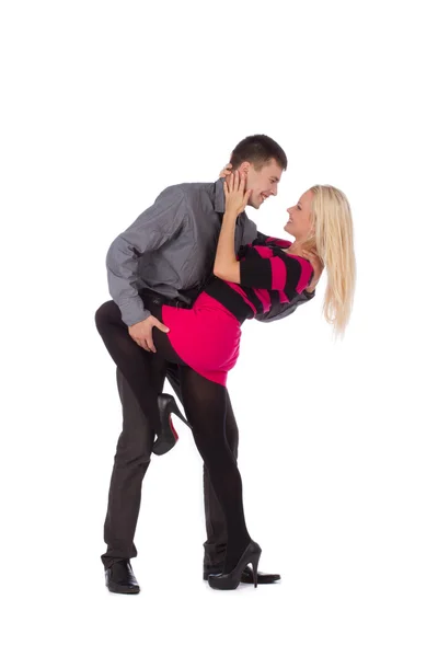 Young couple on dancing pose — Stock Photo, Image