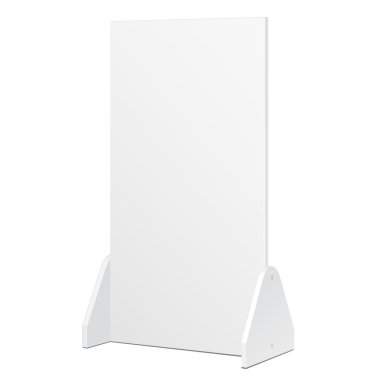 Basit Açık Kapalı Stander Reklam Stand Banner Shield Ekran, Reklam. Beyaz Arka Plan İzole Ürünler Kadar Mock. Tasarımınız için hazır. Ürün Paketleme. Vektör Eps10