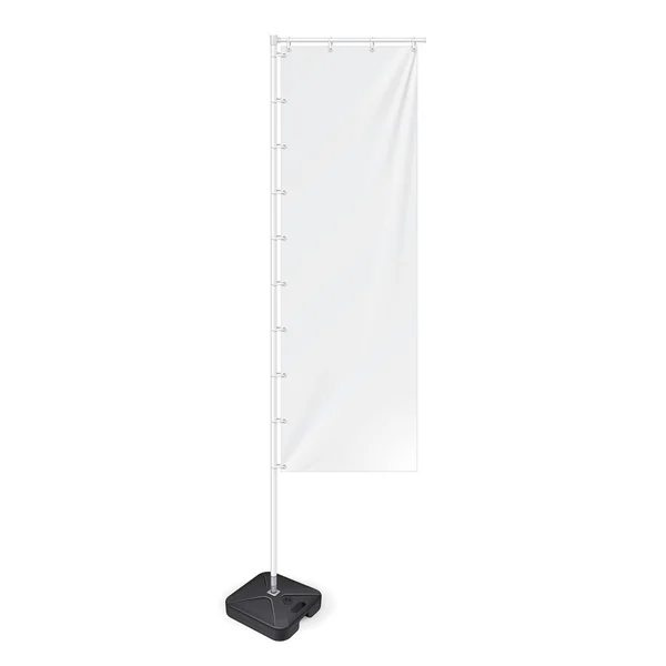 White Outdoor Panel Flag With Ground Fillable Water Base, Stander Advertising Banner Shield Виготовлення продукції на білому фоні ізольовано. Готовий до свого задуму. Продукція упаковки Vector EPS10 — стоковий вектор