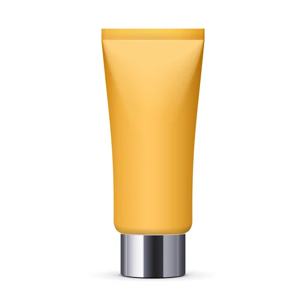 Amarillo largo limpio tubo de crema — Vector de stock