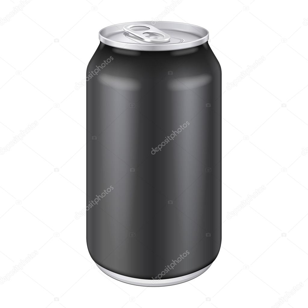Black Metal Aluminum Beverage Drink Can 500ml. Ready For Your Design.