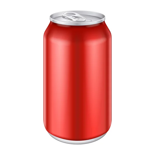 Red Metal Aluminum Beverage Drink Can 500ml. Ready For Your Design. Product Packing — Stock vektor