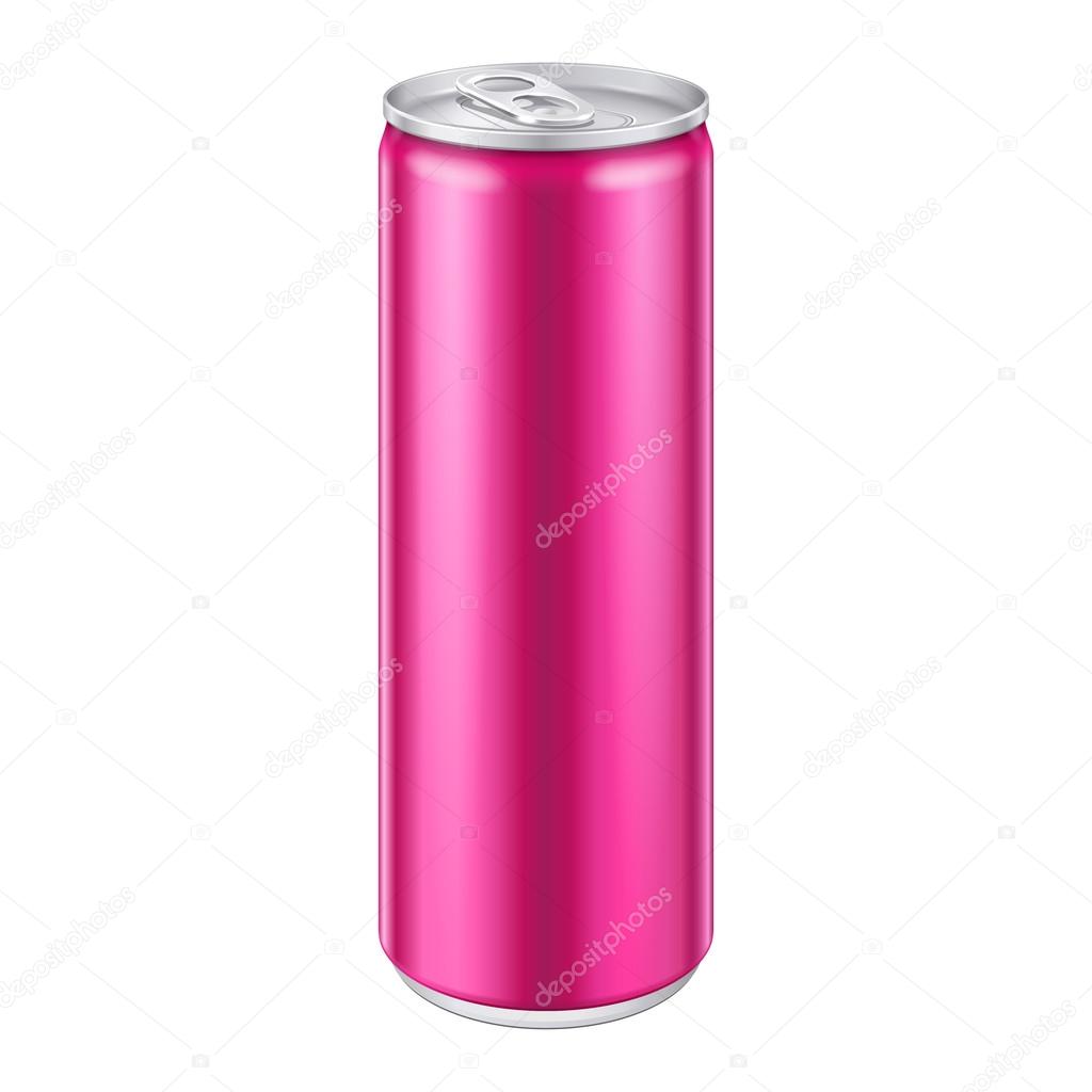 Pink Violet Metal Aluminum Beverage Drink Can. Ready For Your Design. Product Packing