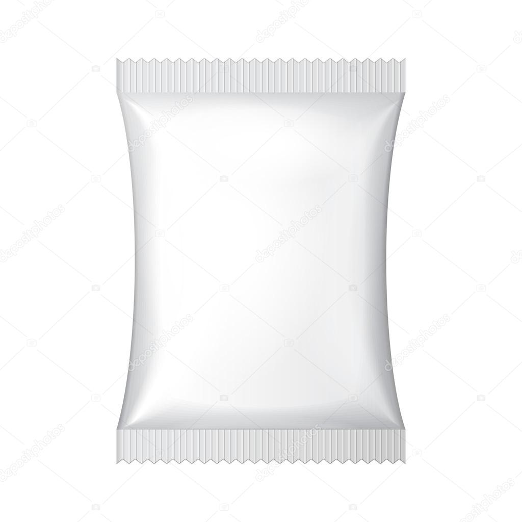 White Blank Foil Food Snack Sachet Bag Packaging For Coffee, Salt, Sugar, Pepper, Spices, Sachet, Sweets, Chips, Cookies Or Candy