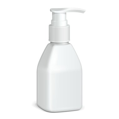 Gel, Foam Or Liquid Soap Dispenser Pump Plastic Bottle White. Ready For Your Design