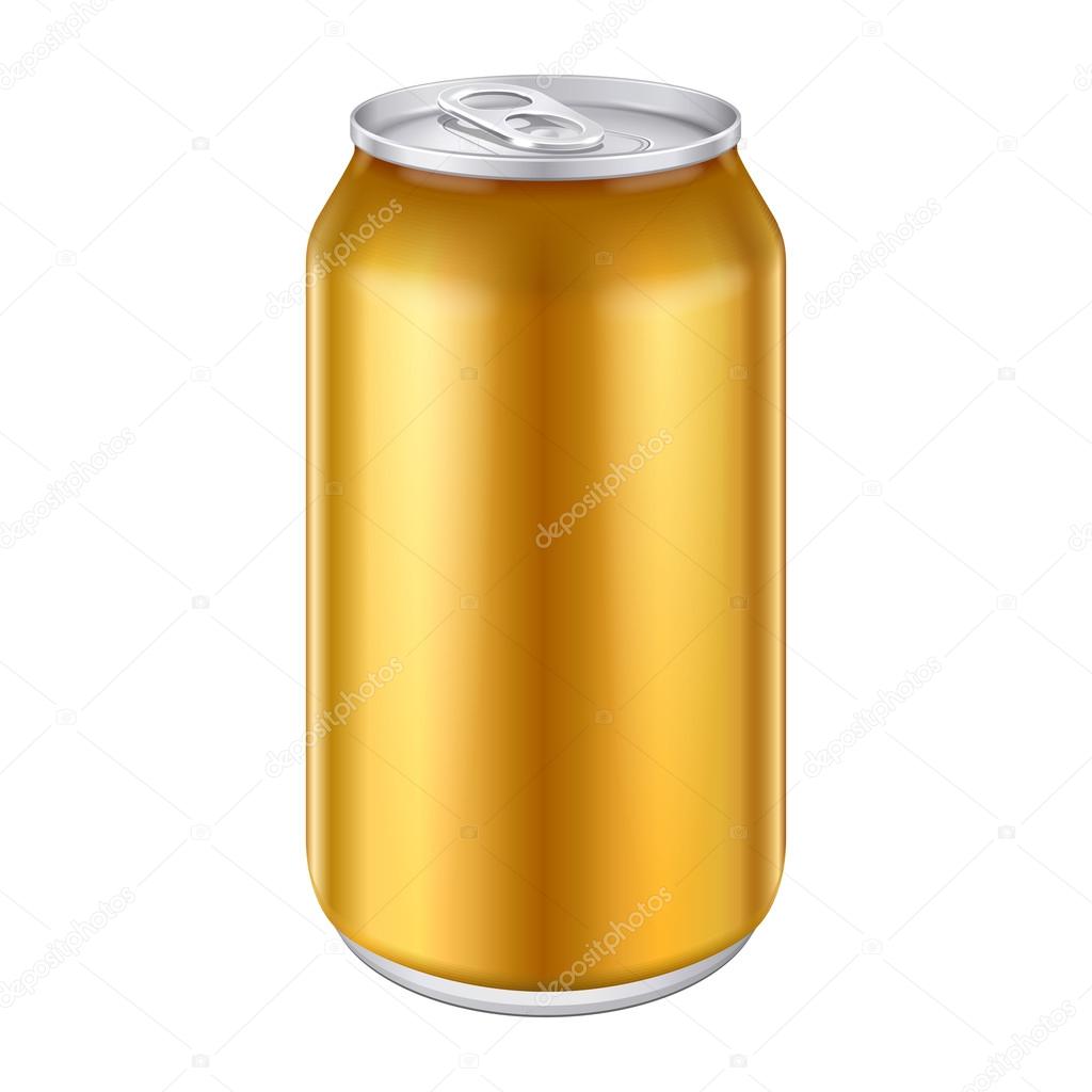 Yellow Orange Gold Bronze Metal Aluminum Beverage Drink Can 500ml. Ready For Your Design. Product Packing