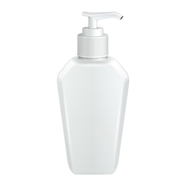 Jel, köpük veya sıvı sabun dispenseri pompa plastik şişe beyaz. Tasarımınız için hazır. Ürün Ambalaj