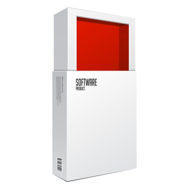 Beyaz Modern yazılım paket kutu kırmızı içinde açılan için Dvd, Cd Disk ya da diğer ürün