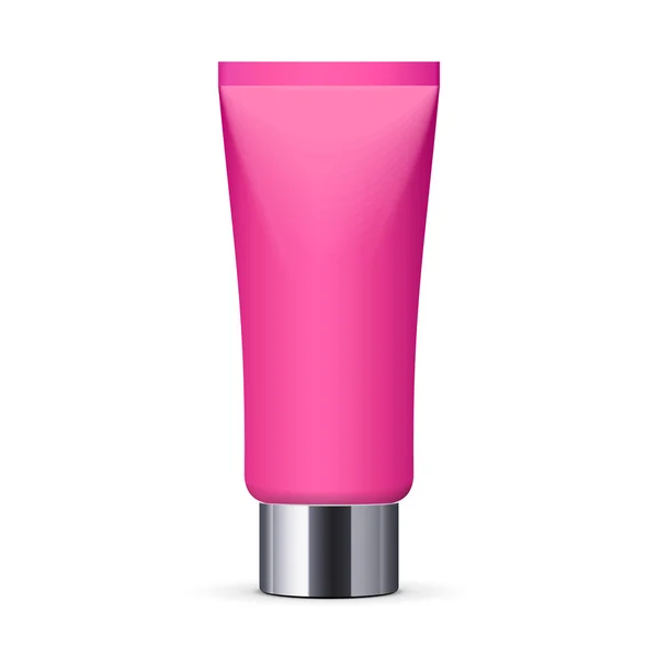 Tubo de creme longo rosa limpo —  Vetores de Stock