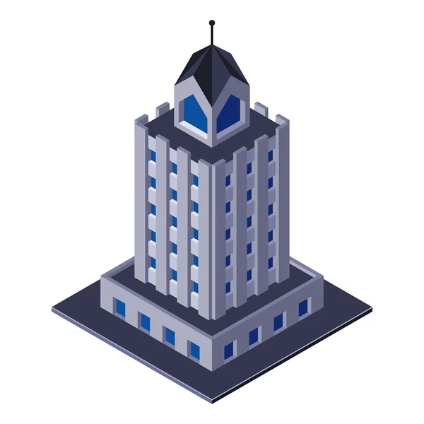 Skycraper Business Center Building, kontor, For Real Estate broschyrer eller Web Icon. Isometrisk — Stock vektor