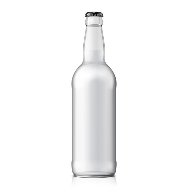 Mock up Glas Bier saubere Flasche auf weißem Hintergrund isoliert. bereit für Ihr Design. Produktverpackung. — Stockvektor