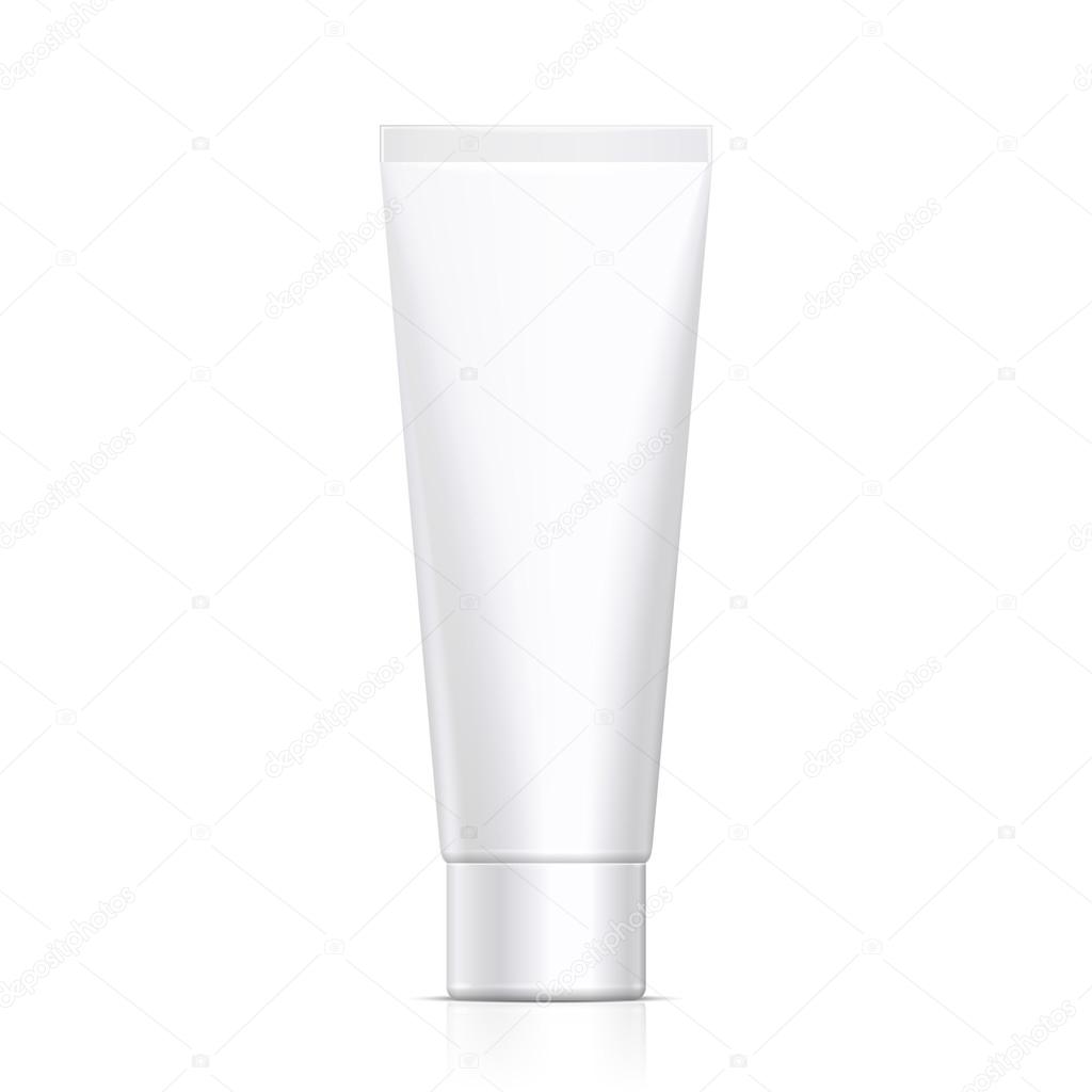 Mock Up Tube Of Cream Or Gel Grayscale White Clean. Ready For Your Design. Product Packing