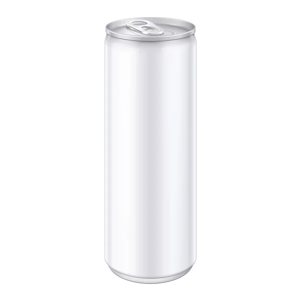 White Metal Aluminum Beverage Drink Can. Ready For Your Design. Product Packing — 图库矢量图片