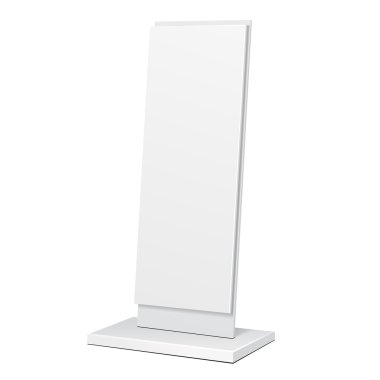 Açık hava reklam Stand afiş kalkan görüntü, reklam. İllüstrasyon izole beyaz arka plan üzerinde. Vektör Eps10