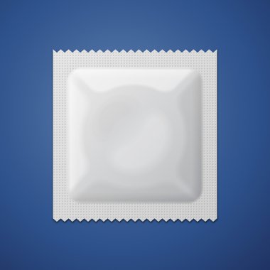 beyaz boş prezervatif ambalajı. folyo paket tasarımı için hazır şablon. vektör eps10