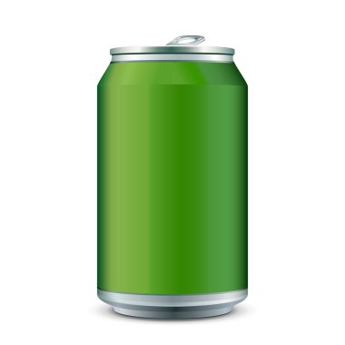 Yeşil Metal alüminyum içecek 330 ml. tasarımınız için hazır olabilir. Ürün Ambalaj vektör Eps10