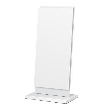 Açık hava reklam Stand afiş kalkan görüntü, reklam. İllüstrasyon izole beyaz arka plan üzerinde. Vektör Eps10