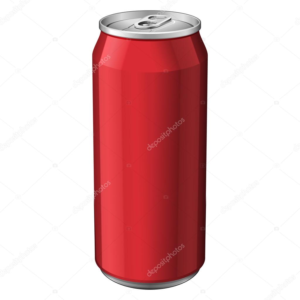 Red Metal Aluminum Beverage Drink Can 330ml. Ready For Your Design. Product Packing Vector EPS10