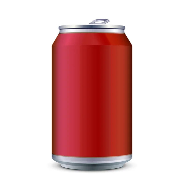 Rode metaal aluminium drank drinken kan 330 ml. klaar voor uw ontwerp. Product verpakking Vector Eps10 — Stockvector