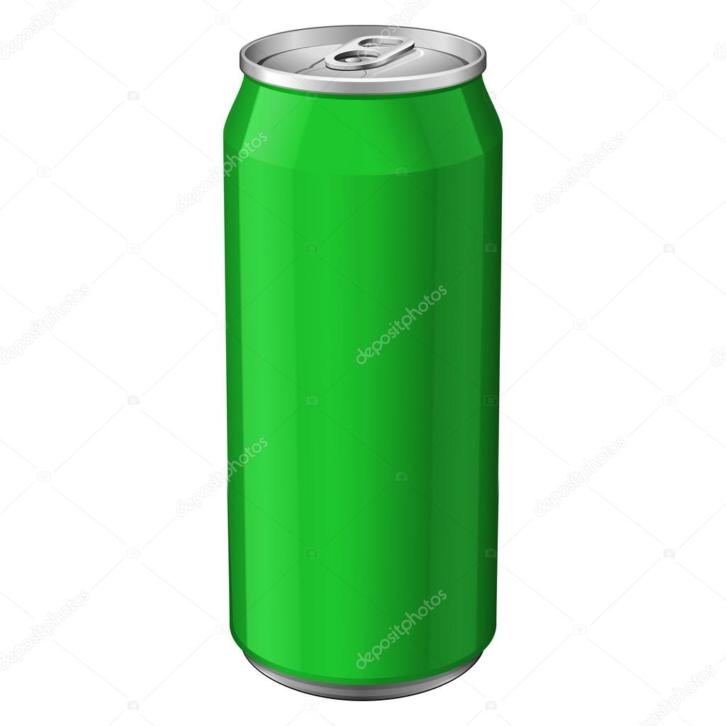 Green Metal Aluminum Beverage Drink Can 330ml. Ready For Your Design. Product Packing Vector EPS10