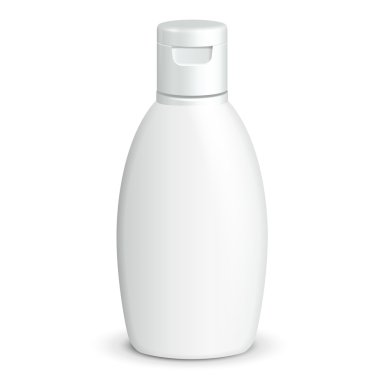 kozmetik veya hijyen gri beyaz plastik şişe jel, sıvı sabun, krem, losyon şampuan. tasarımınız için hazır. illüstrasyon izole beyaz zemin üzerine. vektör eps10