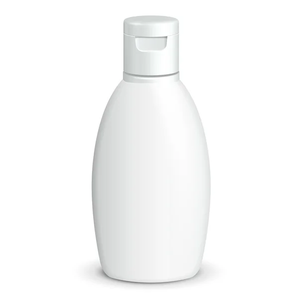 Kosmetik oder Hygiene graue Plastikflasche mit Gel, Flüssigseife, Lotion, Creme, Shampoo. bereit für Ihr Design. Illustration isoliert auf weißem Hintergrund. Vektor eps10 — Stockvektor