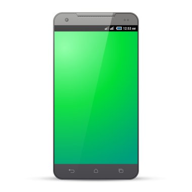 Gray Smartphone Template Mockup Display Screen. Isolated On White Background. Ready For Your Design. Vector EPS10