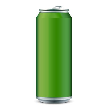 Green Metal Aluminum Beverage Drink Can 500ml. Ready For Your Design. Product Packing Vector EPS10