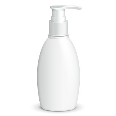 jel, köpük veya sıvı sabun dispenseri pompa plastik şişe beyaz. tasarımınız için hazır. vektör eps10 ambalaj ürün