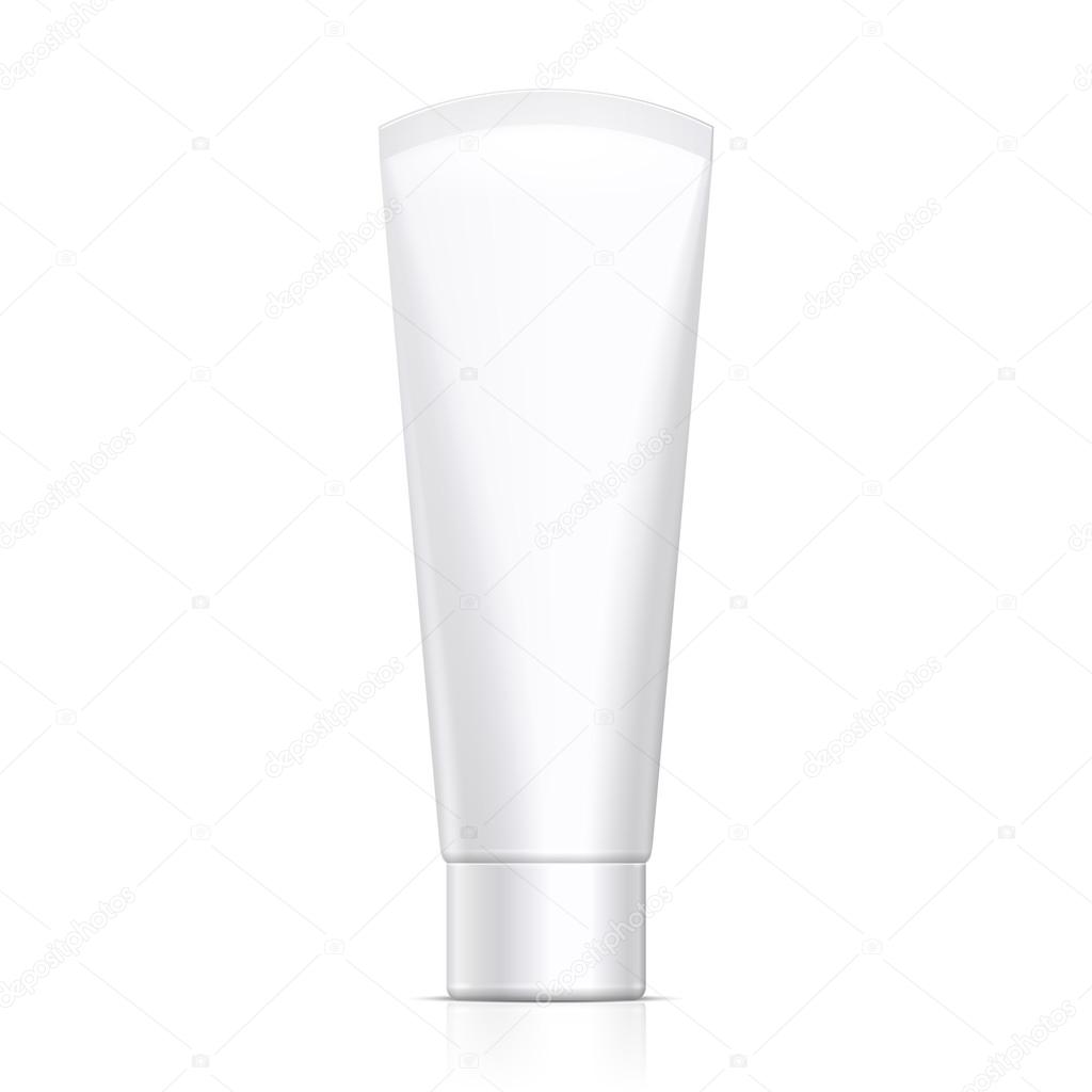 Mock Up Tube Of Cream Or Gel Grayscale White Clean. Products On White Background Isolated. Ready For Your Design. Product Packing. Vector EPS10