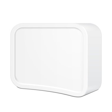 3D Advertising Abstract Stand Web Banner. Illustration Isolated On White Background. Mock Up Template Ready For Your Design. Vector EPS10