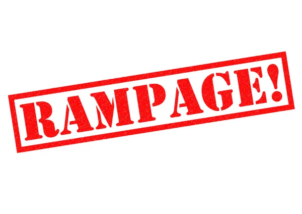Rampage! Rubber stempel — Stockfoto