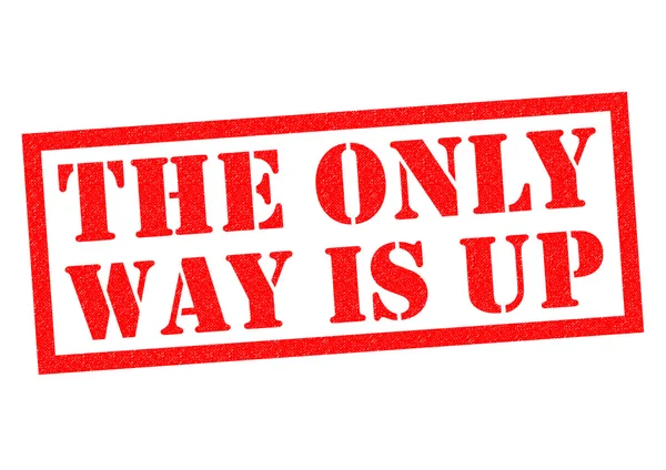 THE ONLY WAY IS UP Rubber Stamp — Stock Photo, Image