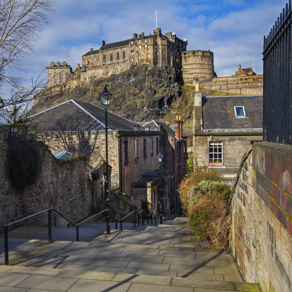 Edinburgh Castle View from Vennel — Stock Photo, Image