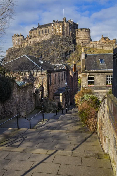 Edinburgh Castle View from Vennel — Stock Photo, Image