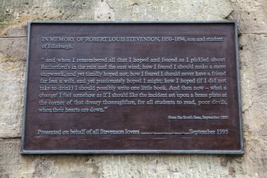 Robert Louis Stevenson plak Edinburgh