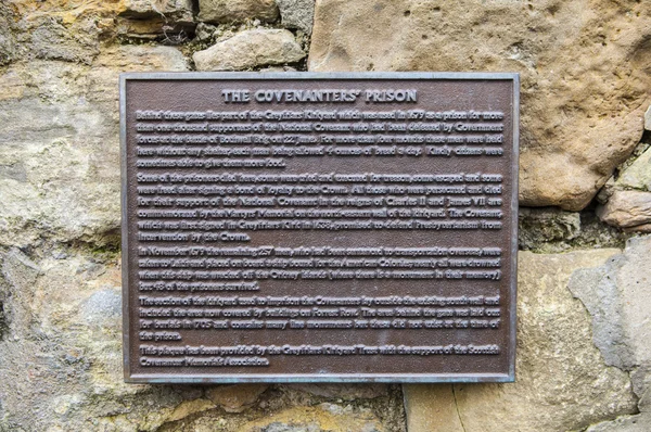 Fröhlichen gevangenis Plaque in Edinburgh — Stockfoto