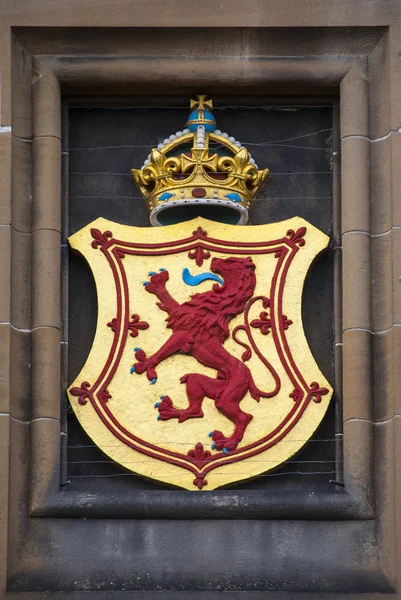 Lion Rampant Crest na zamek w Edynburgu — Zdjęcie stockowe