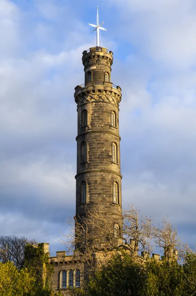 Nelson pomník v Edinburghu — Stock fotografie